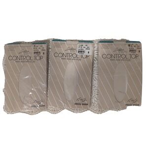 3 Vintage Lise J Silken Sheer‎ w Lycra Silky Control Top Panty Hose Taupe Size B